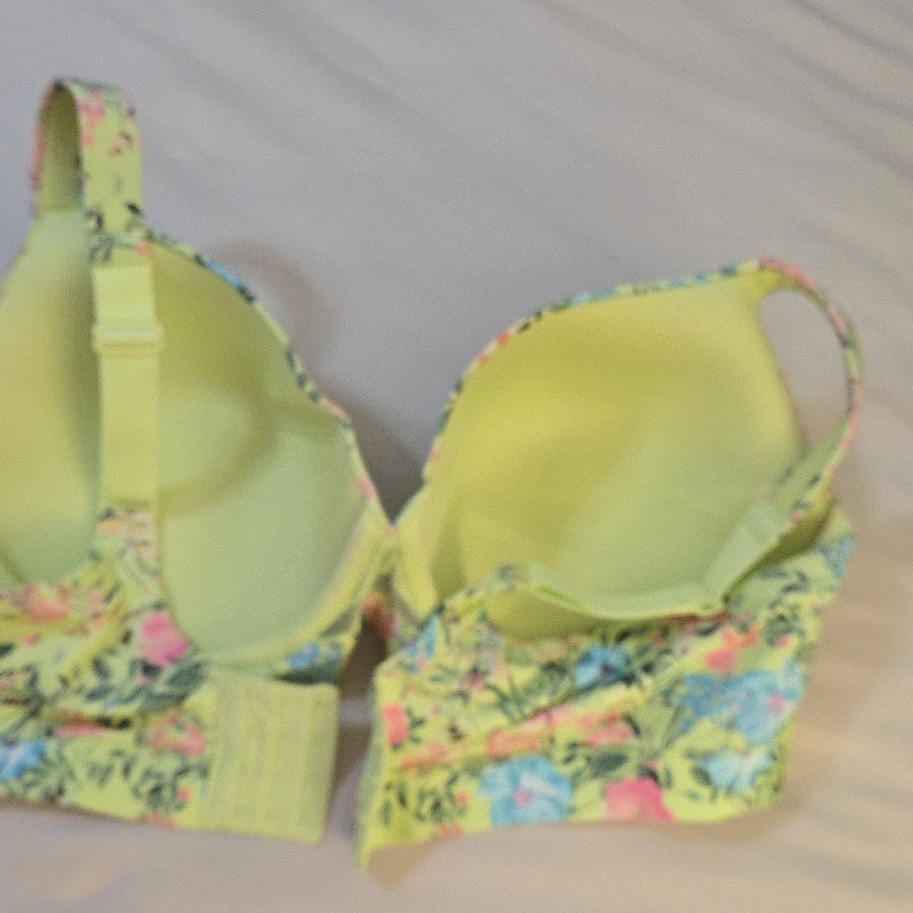 Cacique Floral Print Bra in Green and Pink - Picture 4 of 4